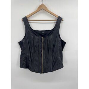 Torrid Womens 3X Faux Leather Corset Top Zip Bustier Whimsigoth Steampunk Cyber